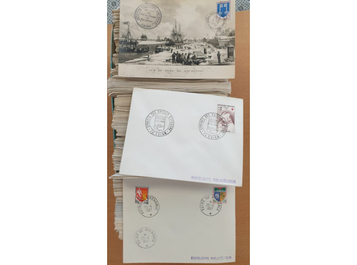 LOT D'ENVIRON 500 ENVELOPPES OBLITERATION PHILATELIQUES *1