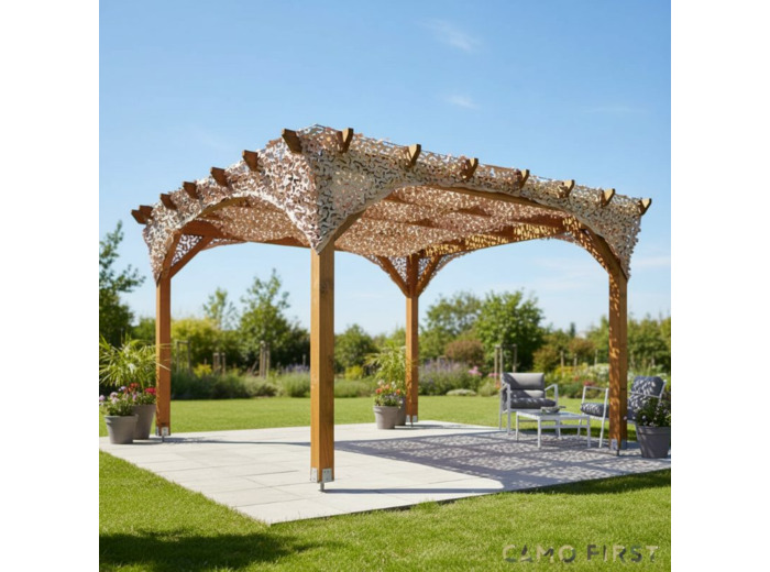 Filet de d'ombrage S-Cut 4x4 m ombragé sable