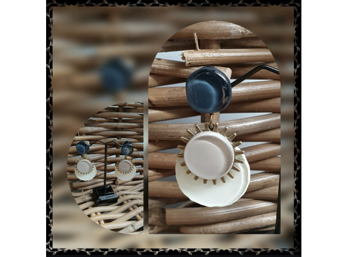 BOUCLES D OREILLES DOUBLE SOLEIL