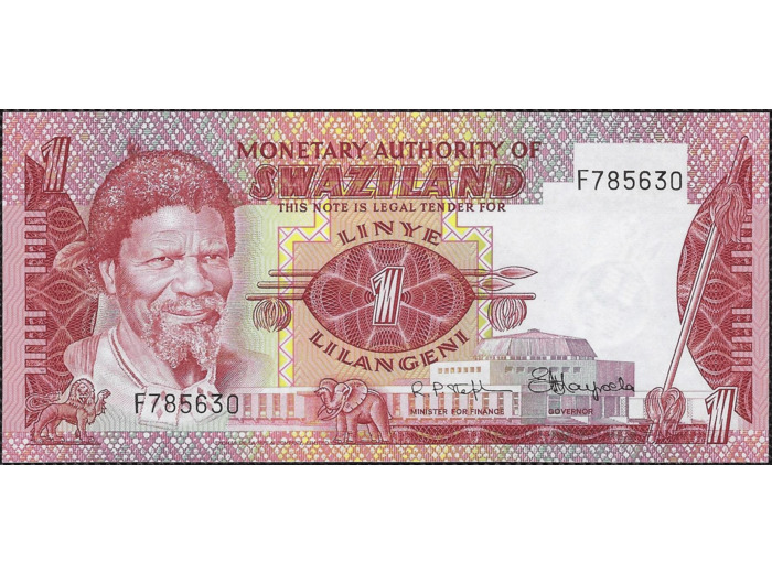 SWAZILAND 1 LILANGENI Non daté (1974) Série F NEUF (W1a)