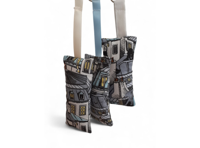 PORTE-CLES EN TISSU IMPRIME CHATS