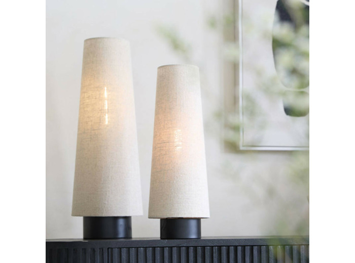 Lampe Howie bois crème métal 15x42cm