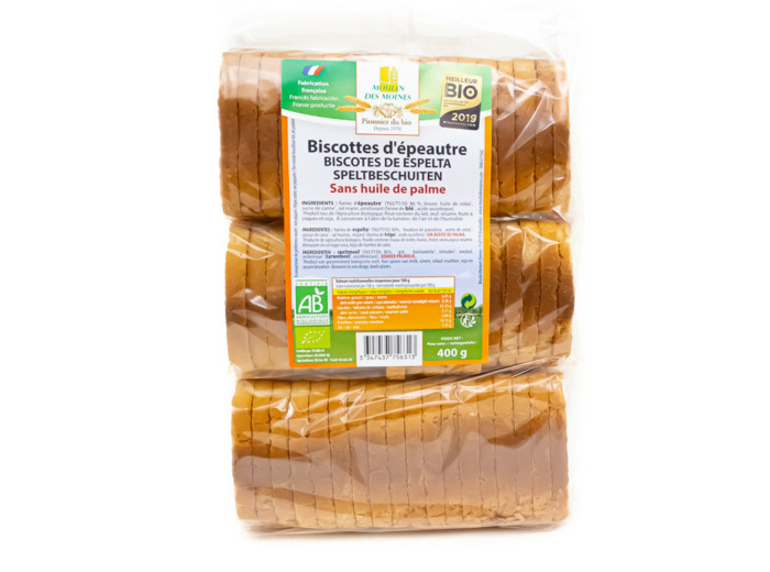 Biscottes d'épeautre sans huile de palme Bio 400g