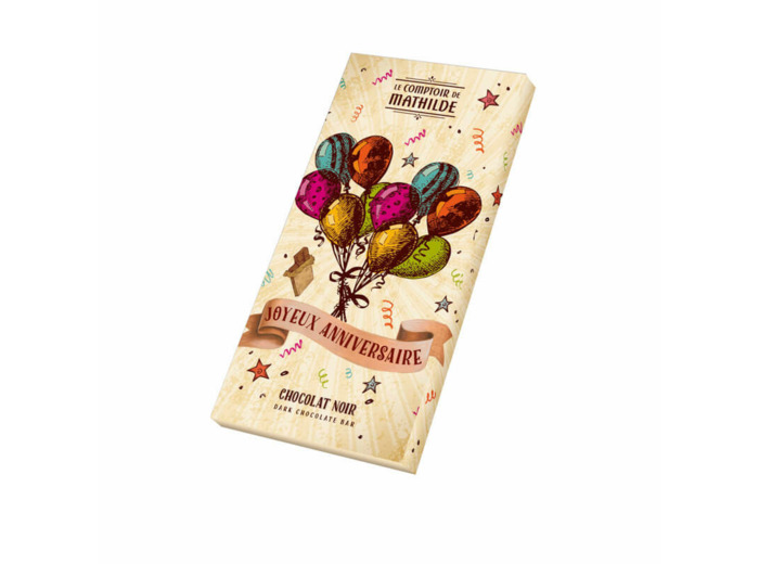 Tablette Chocolat Noir Joyeux Anniversaire 90g