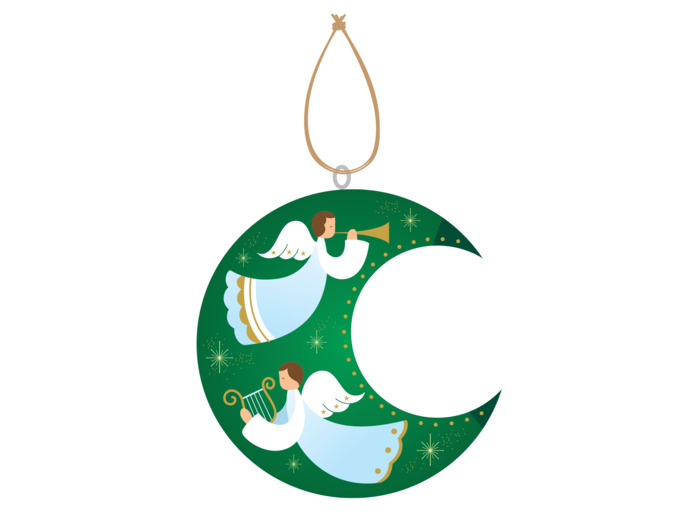 Lune verte - Les Anges de Noël 10cm
