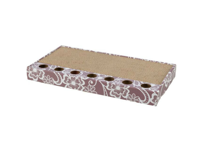 Plateau griffoir en carton avec 2 balles pour Chat/Chaton