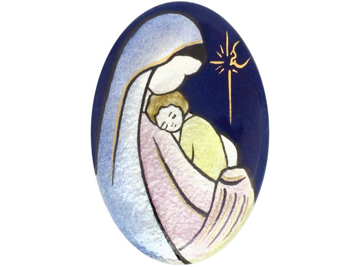 Vierge au Doux Sommeil 8,9X6cm - EMAUX DU LIBAN