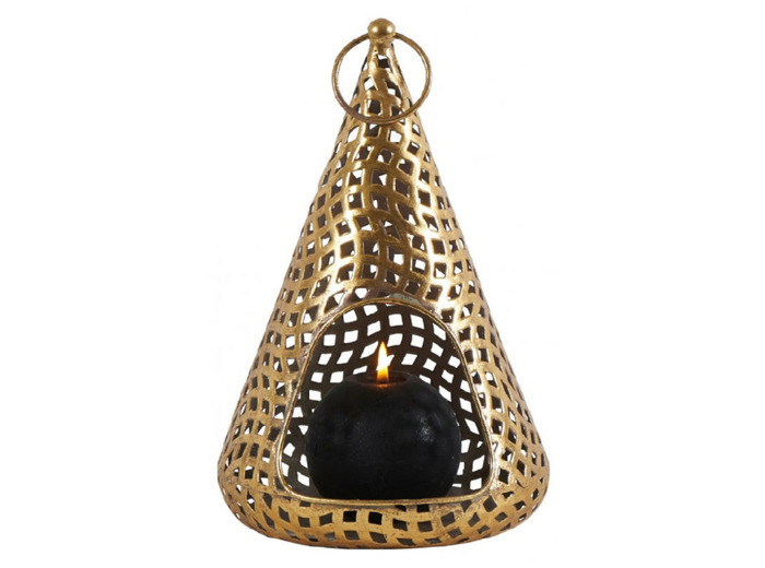 Lanterne métal doré Sivas 18x26cm