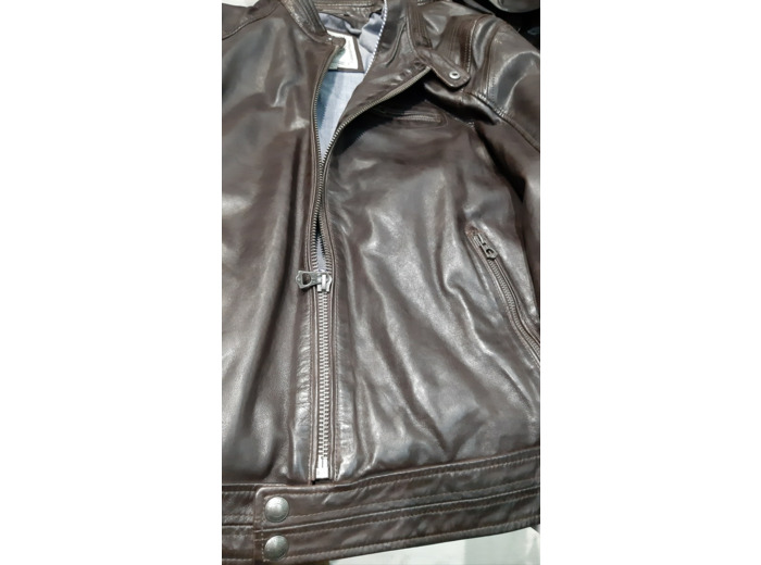 DAD108 Blouson homme cuir marron