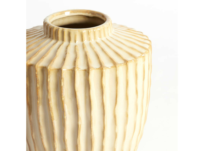 Vase décoratif texturé TALEA céramique perle 25x28cm