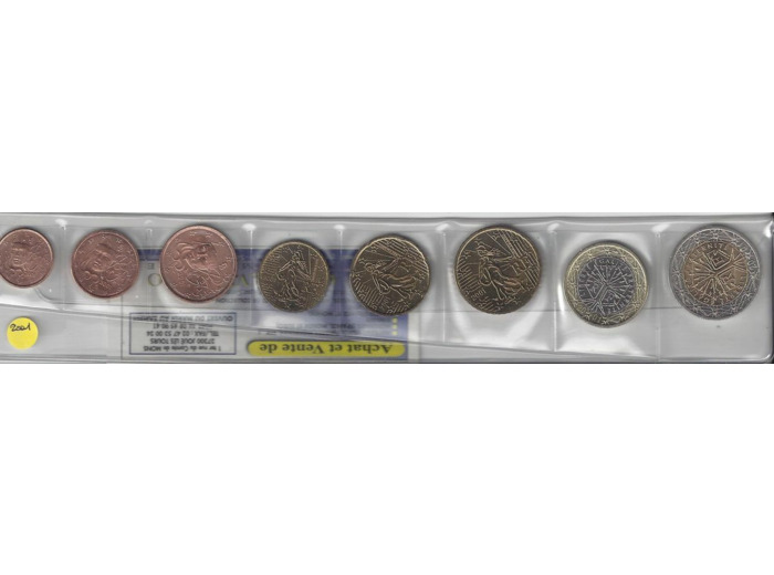 FRANCE 2001 SERIE 8 MONNAIES EURO SUP