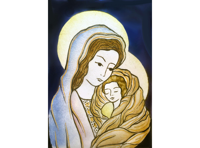 Vierge de Douceur 11,6X8,4cm - EMAUX DU LIBAN
