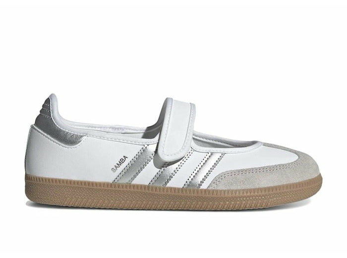 adidas Samba Jane White Silver Metallic (Femme)