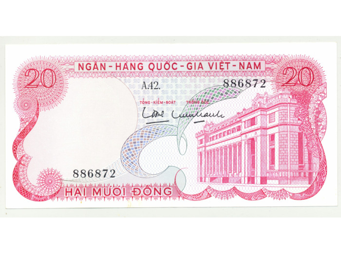 VIET NAM DU SUD 20 DONG ND (1969 ) SERIE A.42 SUP (W24a)