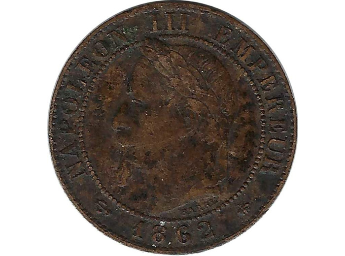 FRANCE 1 CENTIME NAPOLEON III 1862 A (Paris) TTB (G87)