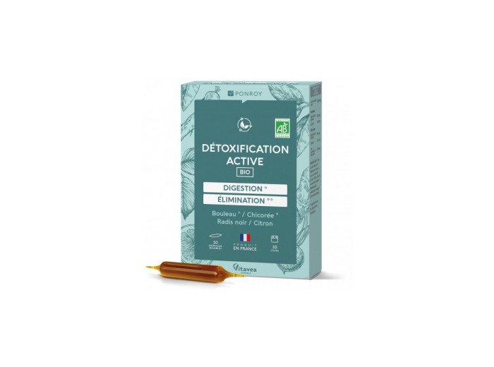 Détoxification active Radis noir Bouleau et Citron 10 ampoules de 10ml