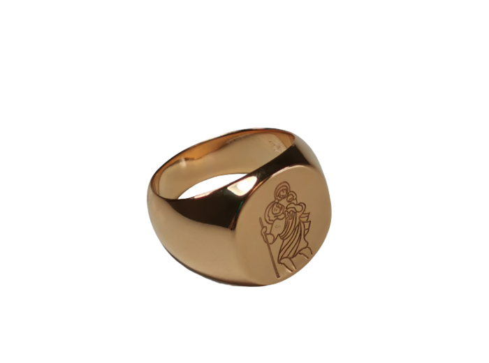 Chevalière en Plaqué Or Taille 50 - SAINT CHRISTOPHE