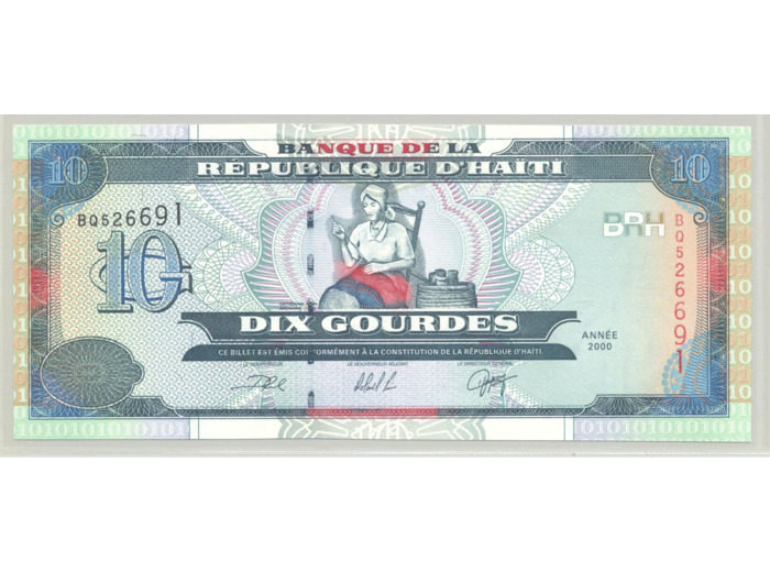 HAITI 10 GOURDES 2000 SERIE BQ NEUF (W265a)