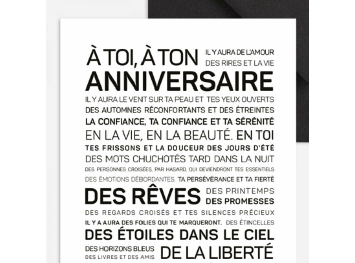 Carte a toi, a ton anniversaire