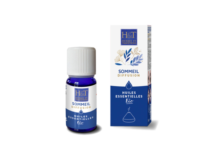 Synergie d'huiles essentielles à diffuser pour le sommeil.