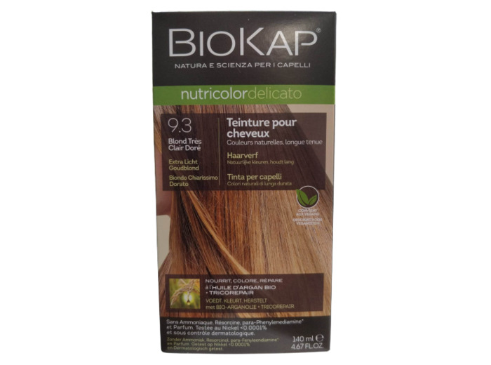 Coloration Nutricolor Delicato 9.3 Blond Très Clair Doré-140 ml-Biokap