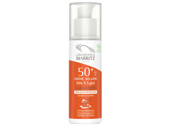 Crème solaire Bébé & Enfant SPF50+ certifiée Bio-100ml-Laboratoires de Biarritz