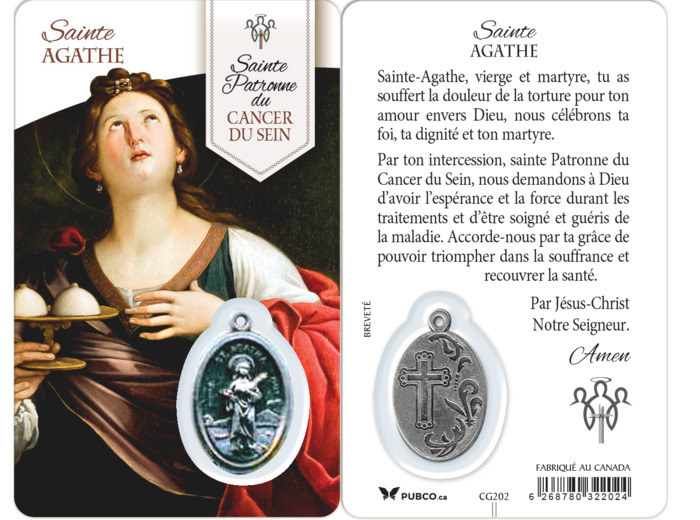 Carte-prière avec insertion ST GUERISSEUR - STE AGATHE - anglais