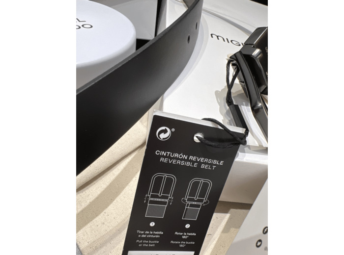 CMB568-2409 Ceinture homme boucle réversible cuir marron ou noir