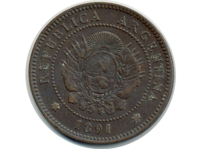 ARGENTINE 1 CENTAVO 1891 TTB (W32)