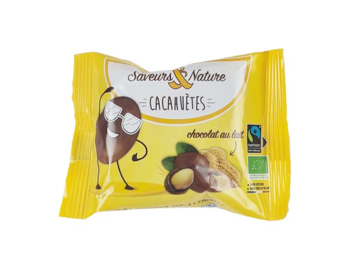 Cacahuètes Enrobées de Chocolat au Lait Bio 60g