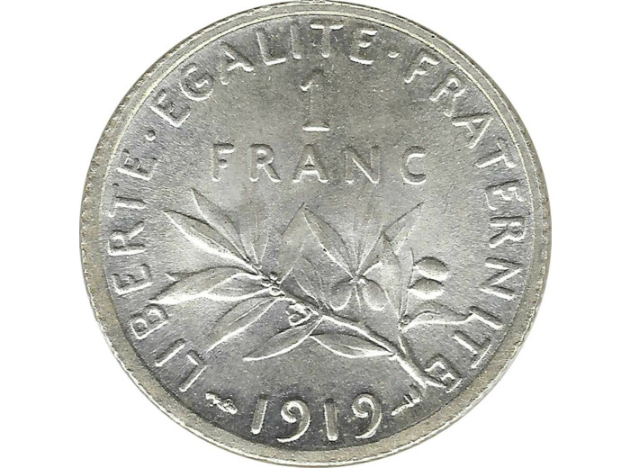 FRANCE 1 FRANC ROTY 1919 SUP/NC