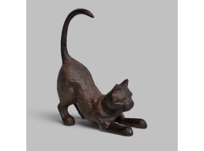 Cale porte statuette déco chat fonte 18x6x14cm