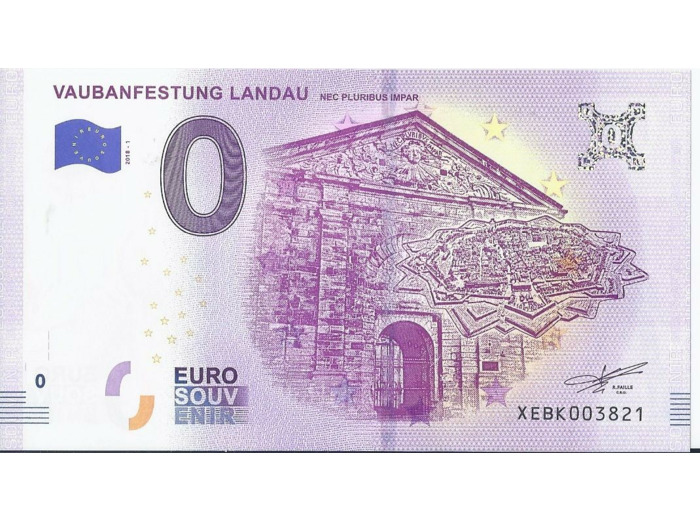 ALLEMAGNE 2018-1 VAUBANFESTUNG LANDAU BILLET SOUVENIR 0 EURO TOURISTIQUE NEUF