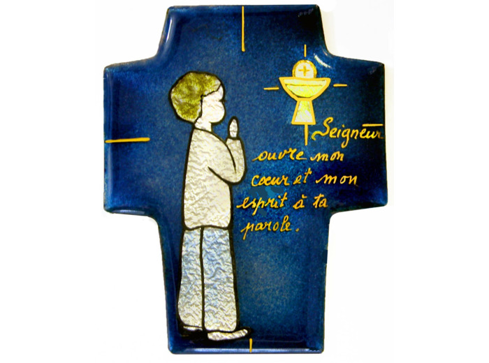 Communiant au calice Garçon  9,4X7,5cm - EMAUX DU LIBAN