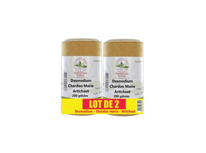 Lot de 2 Desmodium Chardon marie Curcuma Artichaut 2x200 gélules