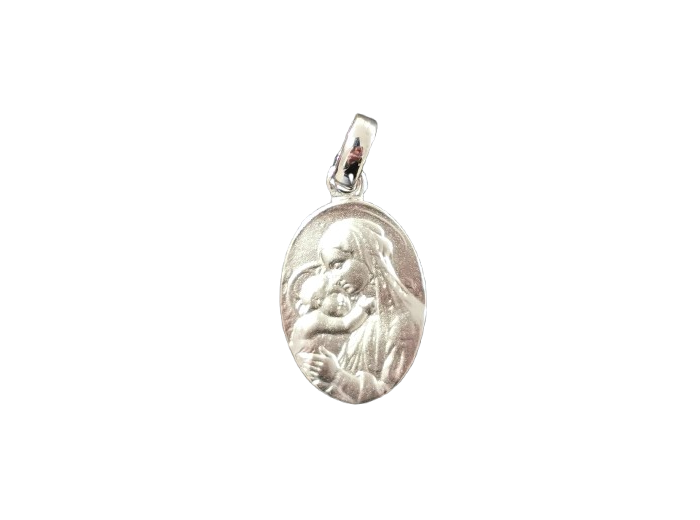 Médaille 18mm en Argent 925  - VIERGE ENFANT