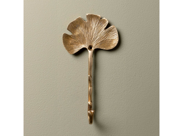 Crochet fleur de Ginkgo dorée 8x16cm