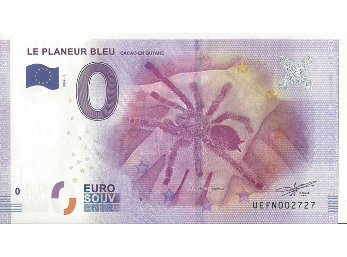 973 GUYANE LE PLANEUR BLEU Numero 2727 BILLET SOUVENIR 0 EURO 2016-1 NEUF