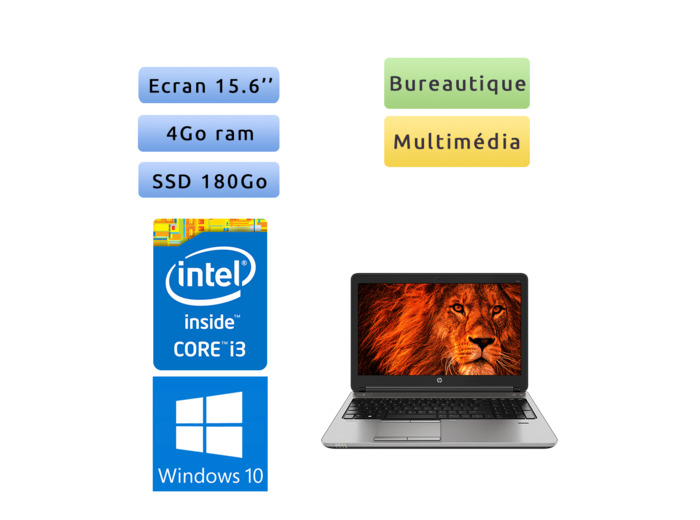 HP ProBook 650 G2 - Windows 10 - i3 4Go 180Go SSD - 15.6 - Webcam - Ordinateur Portable PC - bureautique