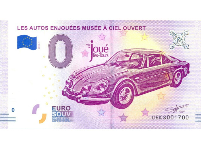 37 JOUE LES TOURS 2018-1 ANNEE ALPINE A110 BERLINETTE Numero 1700 BILLET 0 EURO