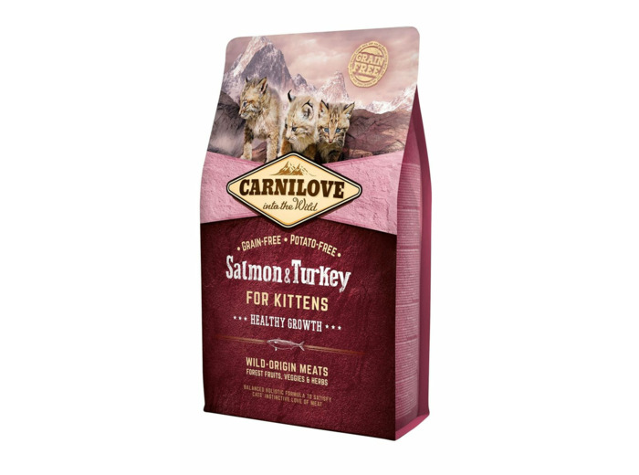 Croquettes Carnilove pour chaton au saumon & dinde - 2kg