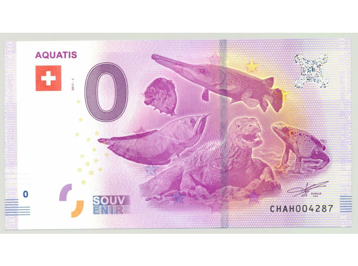 SUISSE 2017-1 AQUATIS BILLET SOUVENIR 0 EURO TOURISTIQUE NEUF