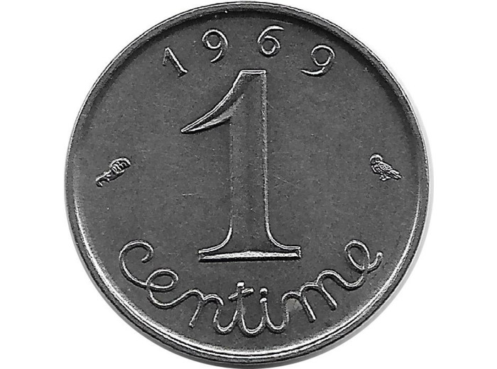 FRANCE 1 CENTIME EPI 1969 QUEUE LONGUE SUP