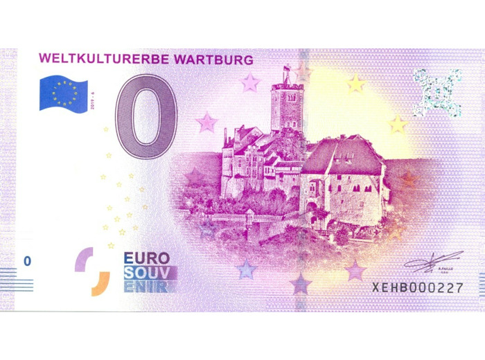 ALLEMAGNE 2019-6 WELTKULTURERBE WARTBURG BILLET SOUVENIR 0 EURO