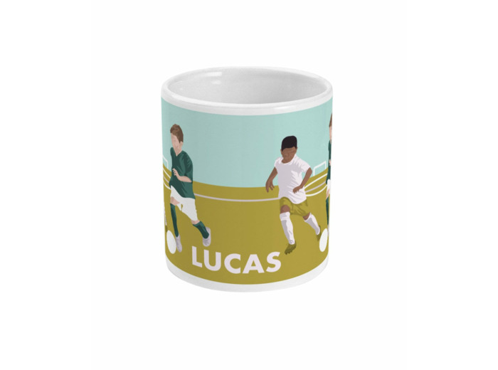 Tasse ou mug football "Les deux footballeurs" - personnalisable