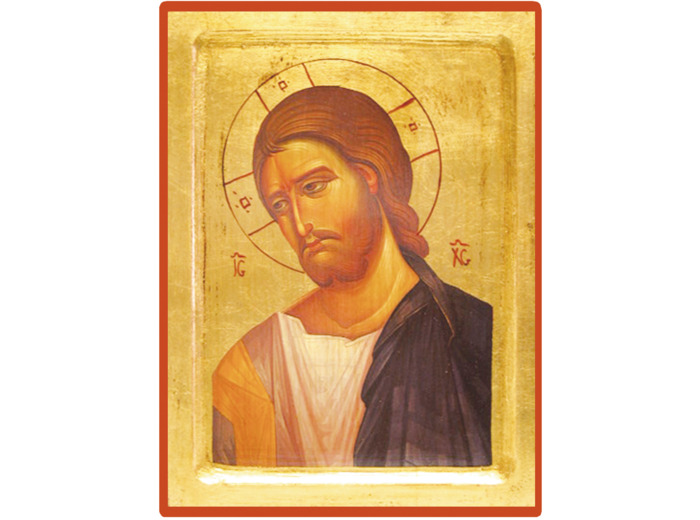 Icône dorée incurvée 14*18cm - CHRIST MISÉRICORDE
