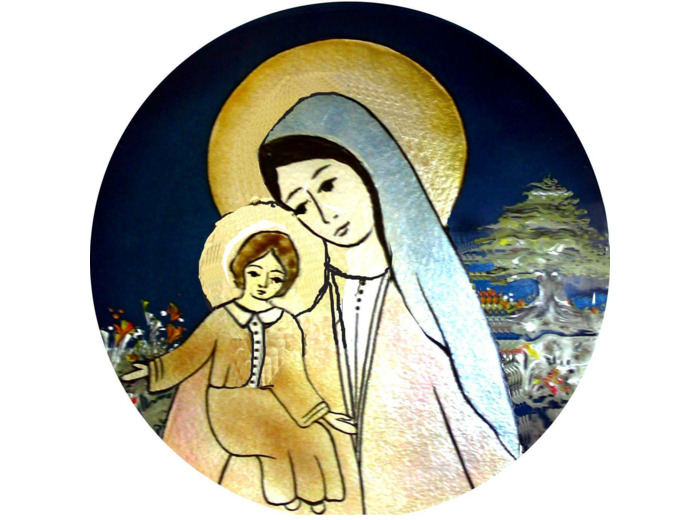 Vierge du cèdre D15,7cm - EMAUX DU LIBAN