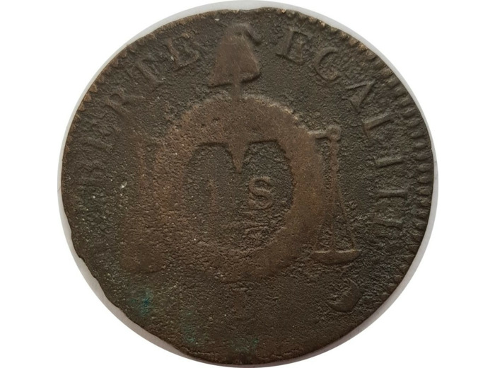 FRANCE 1 SOL AUX BALANCES NON DATEE (1794) I (Limoges) B+