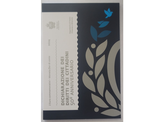 SAINT MARIN 2024 2 EURO COMMEMORATIVE DROITS DU CITOYEN BU