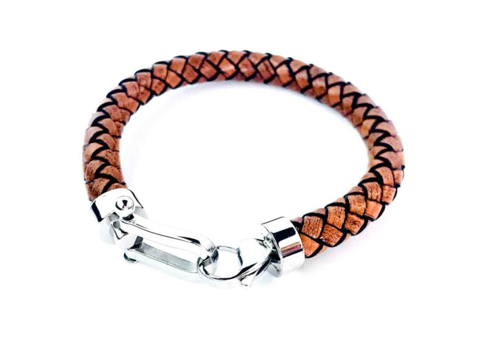 Bracelet Cuir Homme Acier Tendance